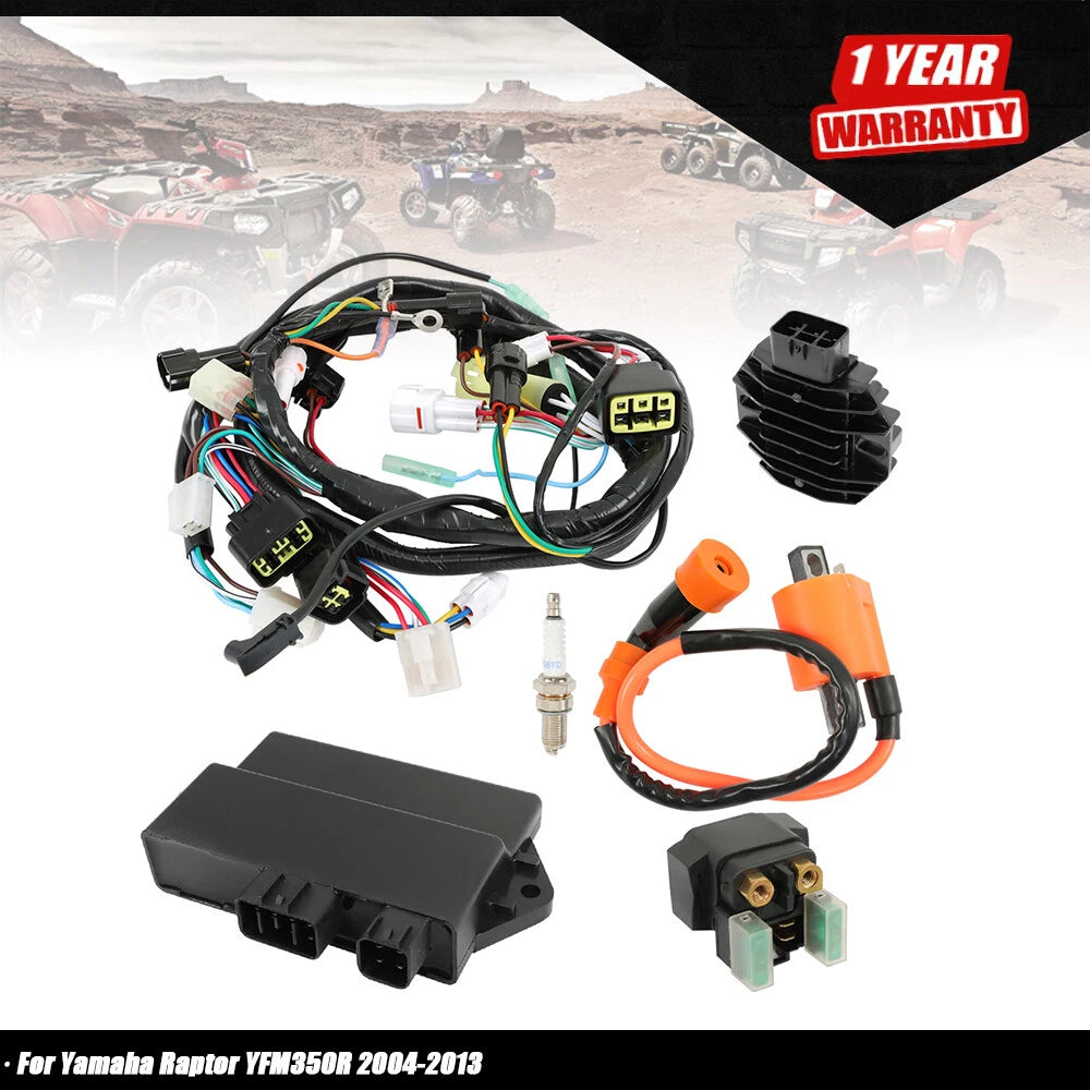 Ignition Coil CDI Relay Wire Harness for Yamaha Raptor YFM350R (2004–2013)