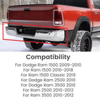 Chrome Rear Bumper Assembly for Ram 2500 3500 (2013–2018) with Sensor Holes