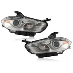 Set of 2 Halogen Headlights with Bulb for Dodge Dart (2013–2016) Chrome Trim