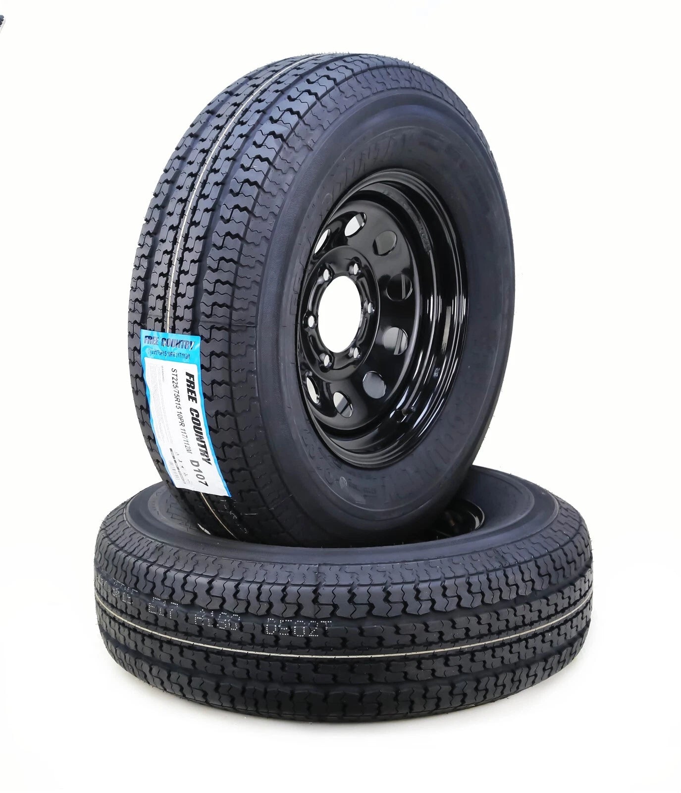 2 Free Trailer Tire Rims ST225/75R15 10-Ply E 117M 6 Lug for Country