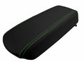 Leather Console Lid Armrest Cover for Ford Focus (2008–2011) Black Green Stitch