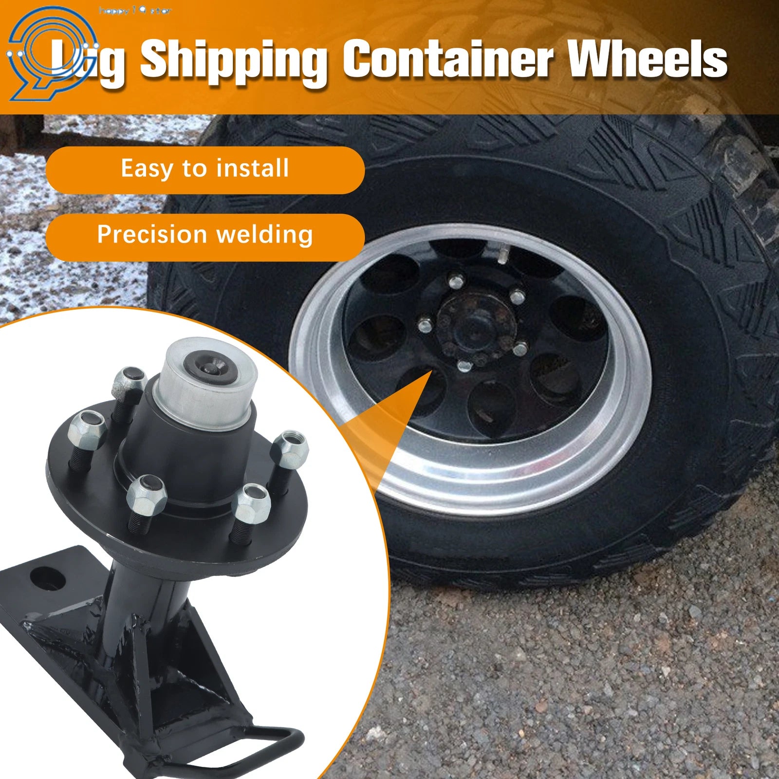 Bolt-On Spindle Kit for Shipping Container Wheels (6x5.5 Lug)