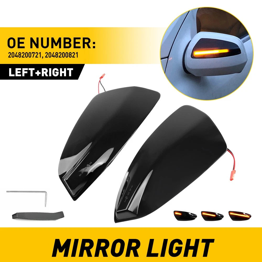Pair Sequential Amber Mirror Light Lamps for Mercedes Benz Vito W639 (2008–2014)