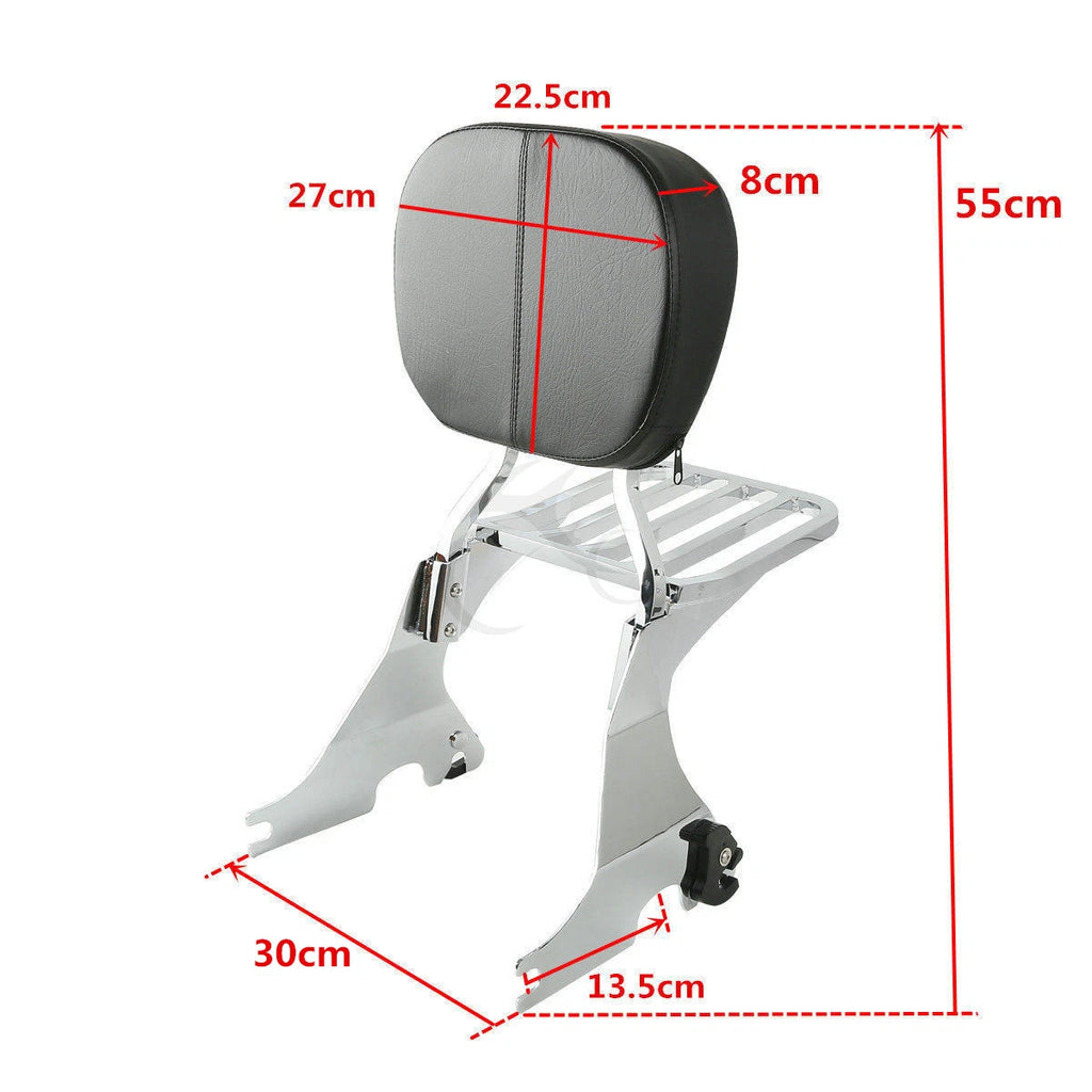 Backrest Sissy Bar & Luggage Rack for Harley Sportster XL 883 1200 (2004–2022)