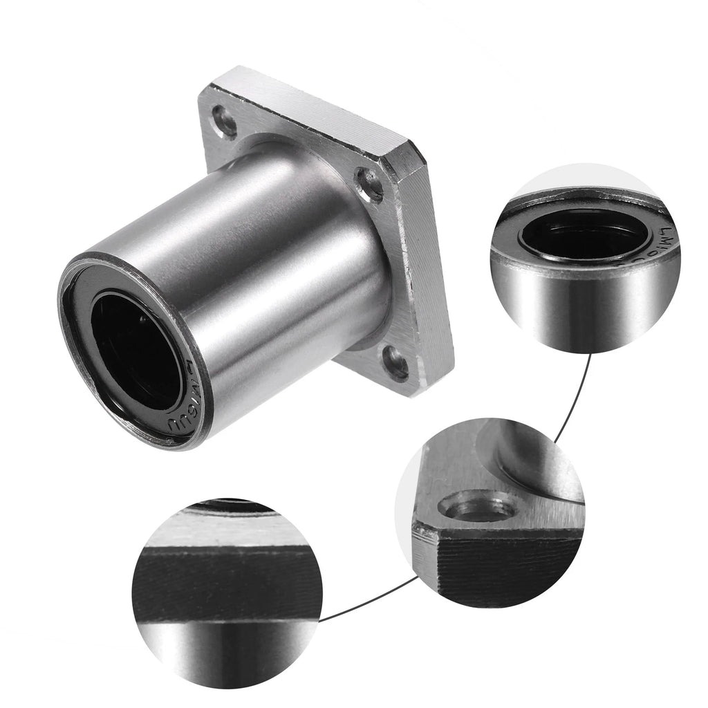 2pcs LMK16UU Linear Ball Bearings for Square Flange (16mm ID, 28mm OD)