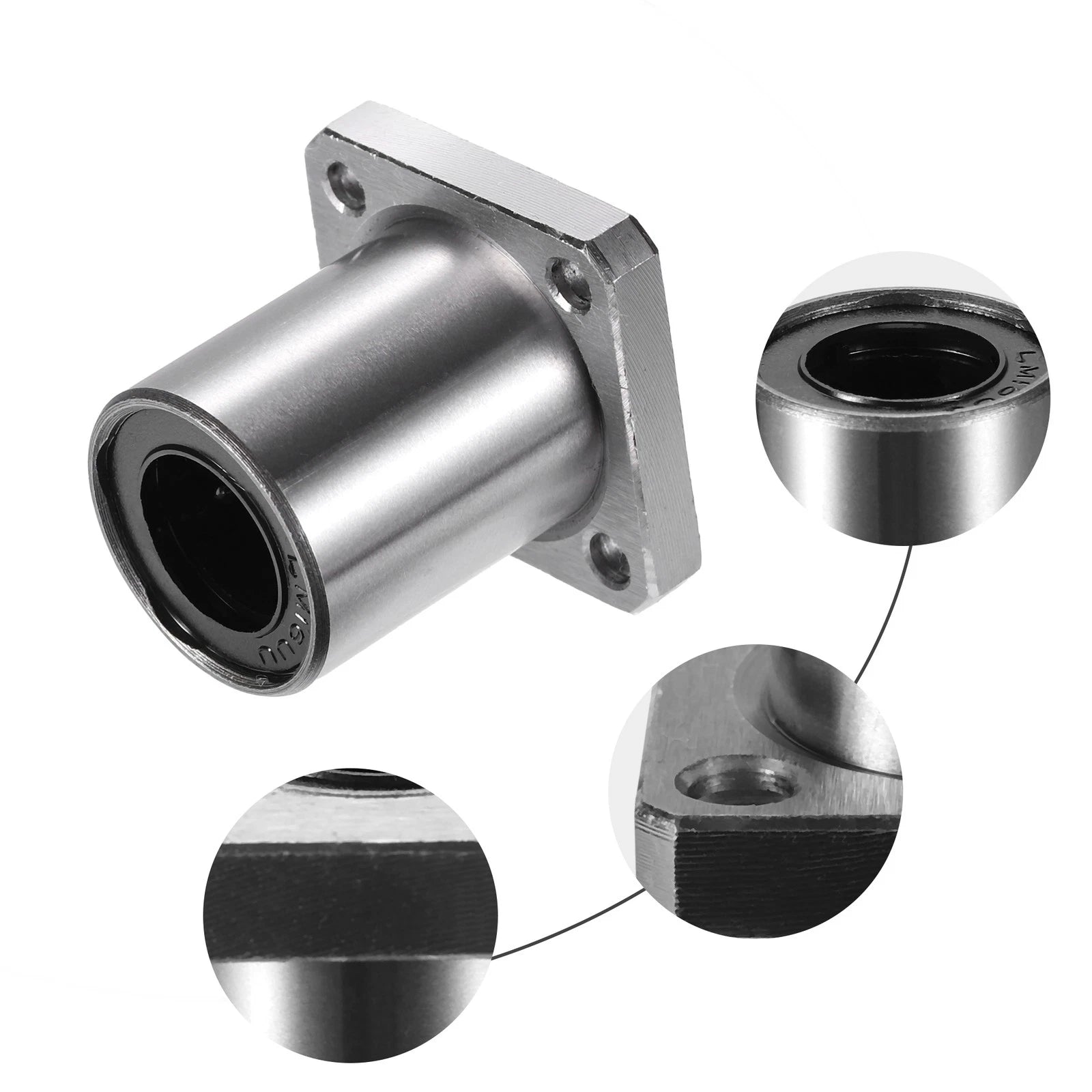 2pcs LMK16UU Linear Ball Bearings for Square Flange (16mm ID, 28mm OD)