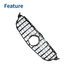 Front Upper Bumper Grille for Mercedes C180 AMG Body Styling Black