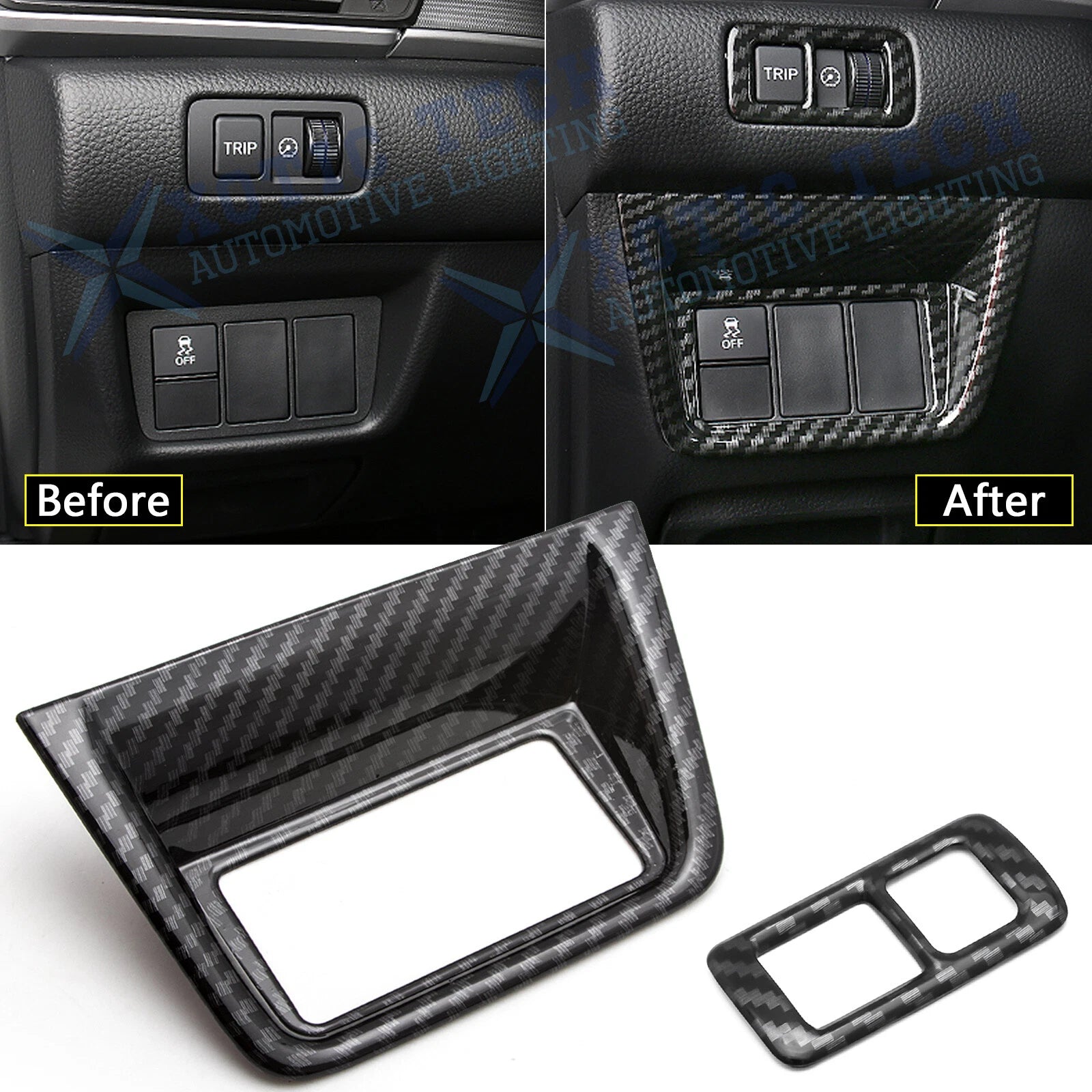 Carbon Fiber Look Console Function Button Trim for Honda Accord (2018–2022)