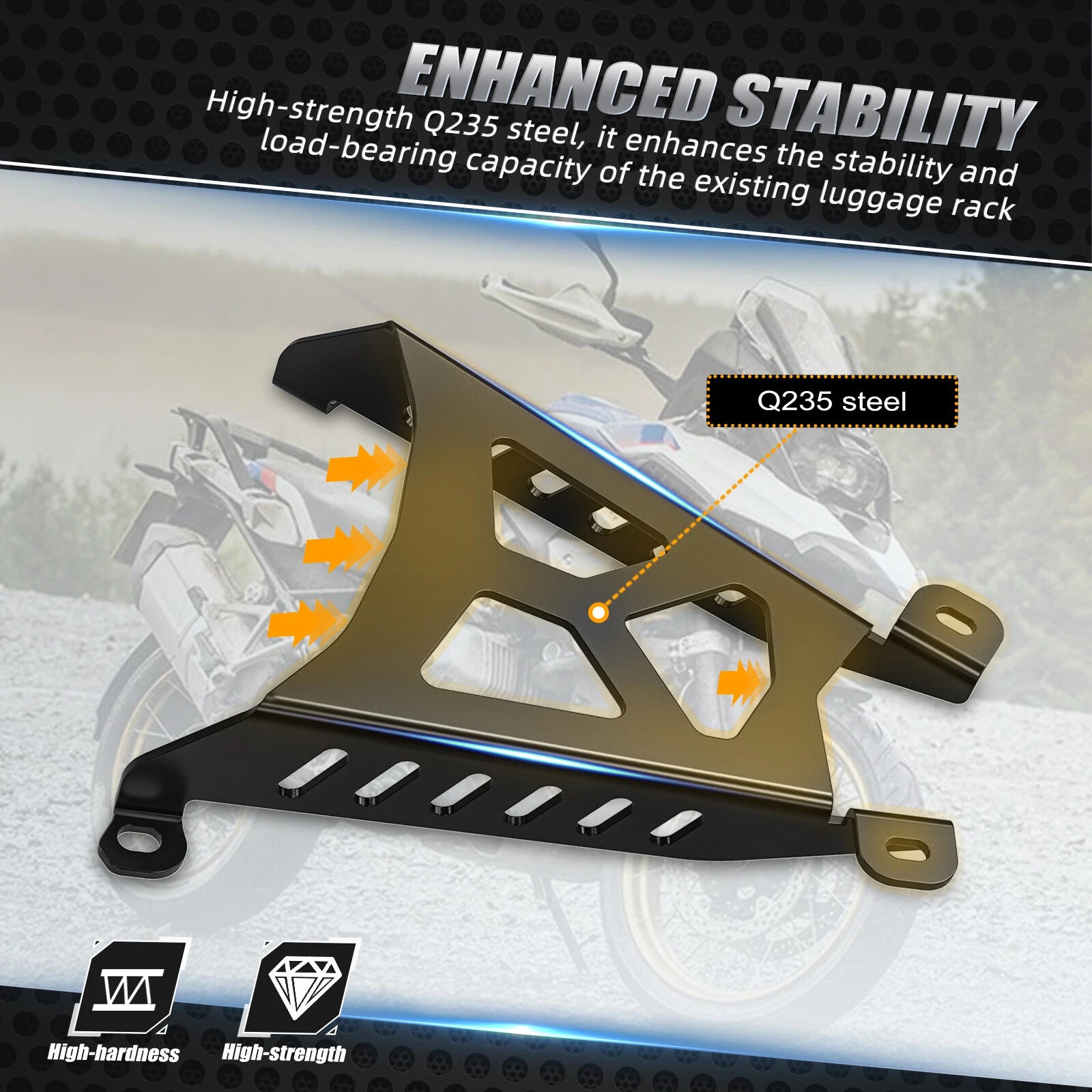 Luggage Rack Reinforcement for BMW R1200GS (2012–2018) R1250GS (2018–2023)
