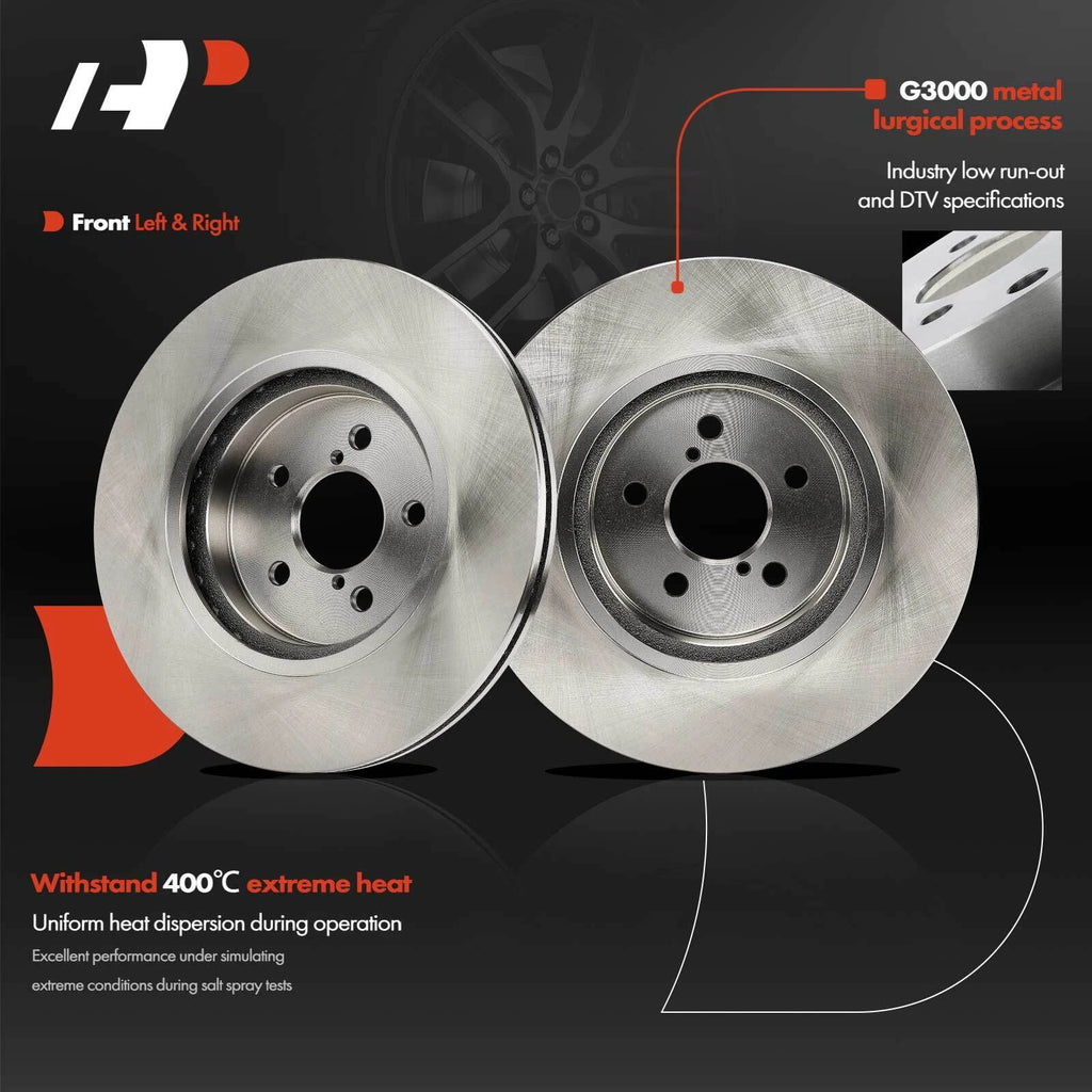 Set of 2 Front Disc Brake Rotors for Subaru Impreza (2017–2023) Crosstrek (2018–2023)