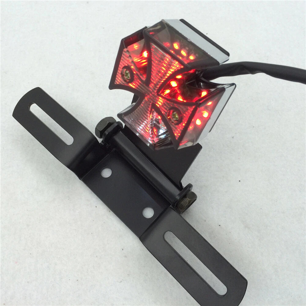 Maltese Cross Tail Light for Universal Motorcycle (Fits Most Models)