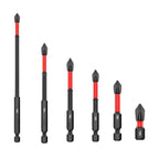Set of 6 Heavy Duty PH2 Magnetic Drill Bits for Cross Screwdriver