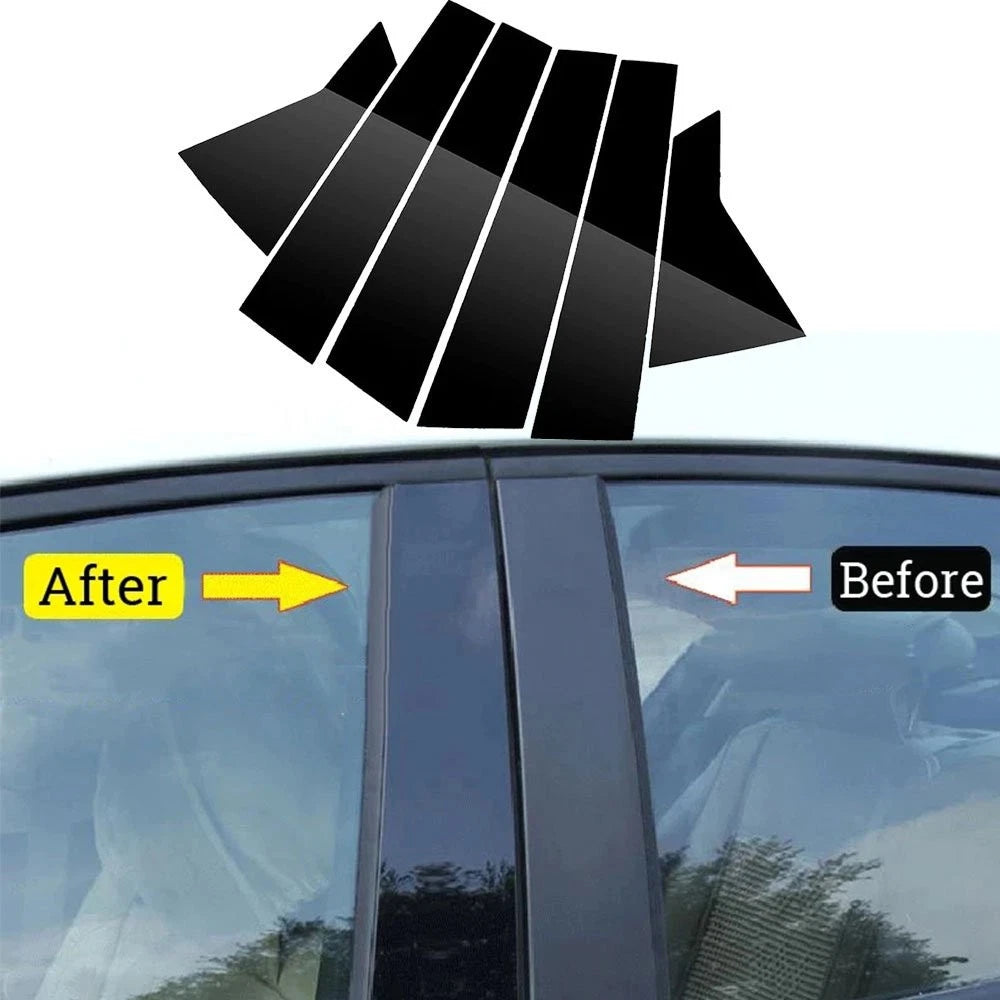 Set of 4 Door Pillar Window Posts Cover Trim Stickers for Honda Civic (2006–2022)