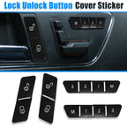 Car Door Lock Unlock Seat Button Cover Trim Set for Mercedes-Benz GLE500 (2016-2020)