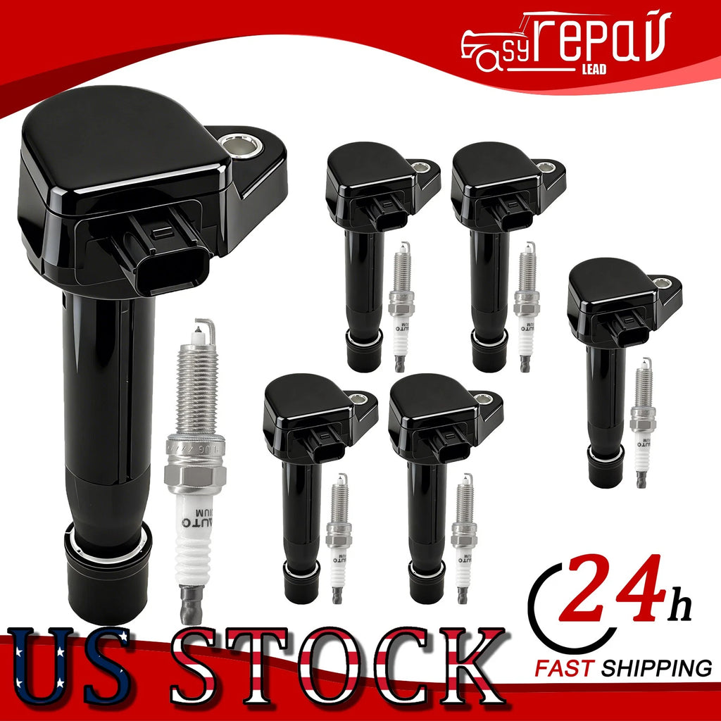6Pcs Ignition Coil & Spark Plugs Kit for Acura TL 3.7L V6 (2009)