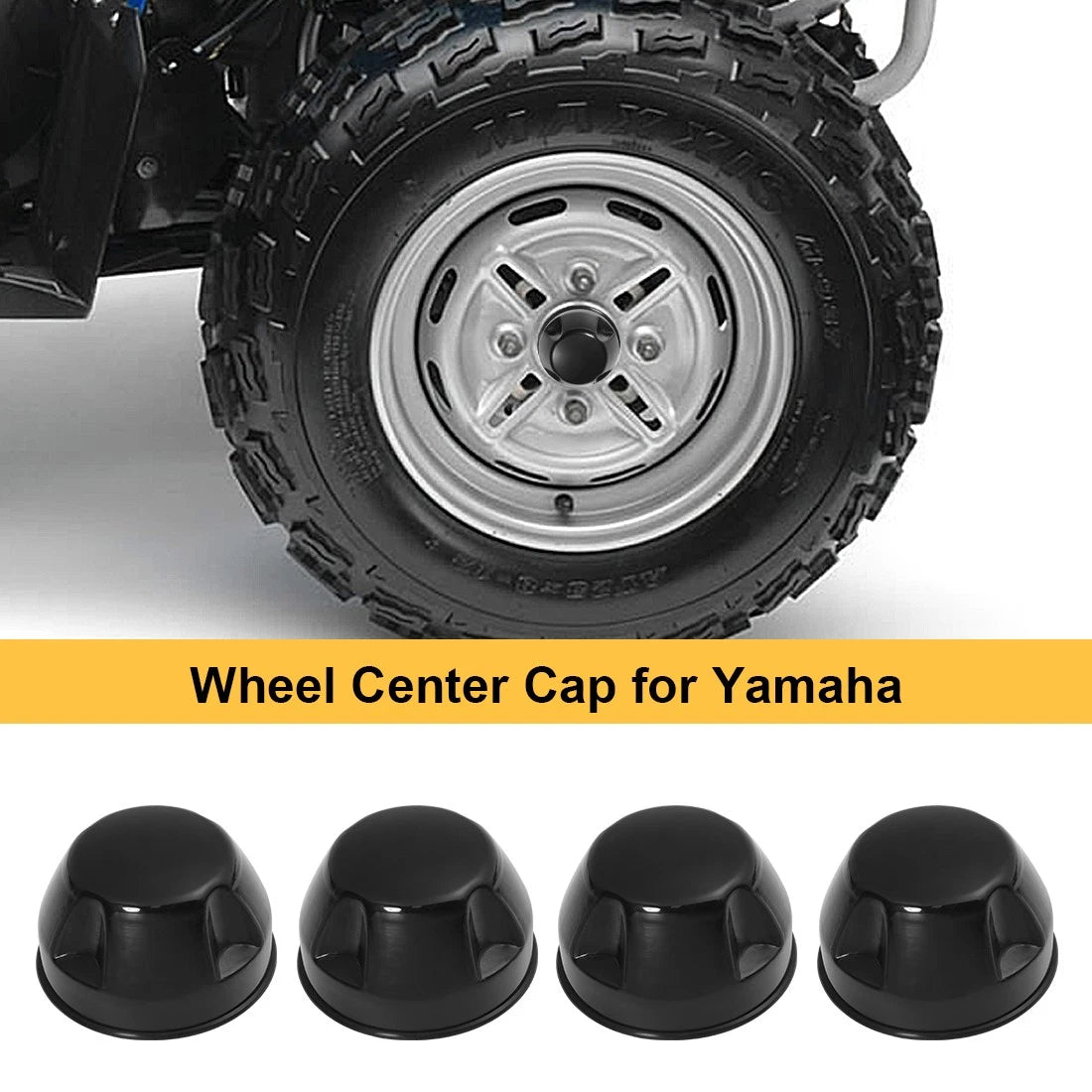 Set of 4 Rubber Wheel Caps for Yamaha Grizzly 350 400 450 600 660 (2000–2014) 5GT-2512A-00-00
