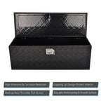 44" Black Aluminum Tool Box for Pickup Truck (Storage + Lock + Key)