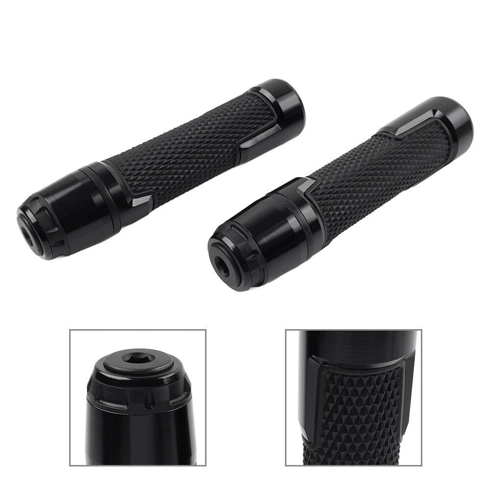 Black 22MM 7/8 Inch Handlebar Grip with Bar End for Harley Honda