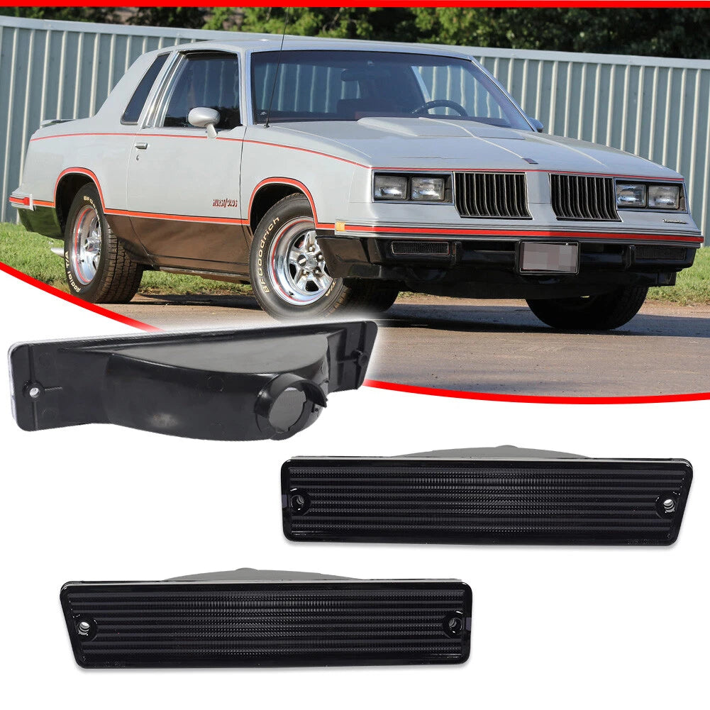 2X Smoke Front Bumper Parking Signal Lights for Oldsmobile Cutlass Supreme (1981–1988)