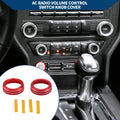 2X AC Climate Switch Knob Cover Ring for Ford Mustang (2015–2021) Red