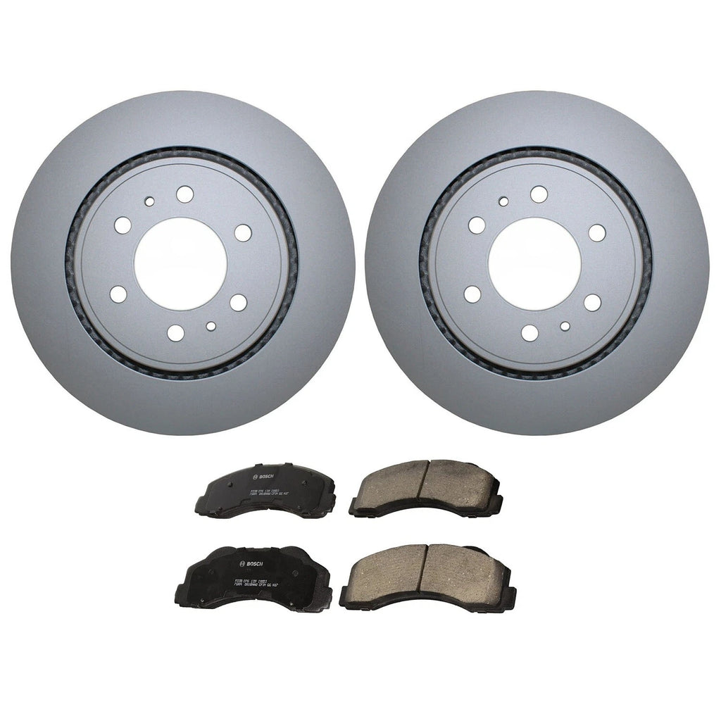 Front Brake Kit 350mm Coated Disc Rotors & Bosch Ceramic Pads for Ford Lincoln