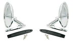 Chrome Exterior Rear View Side Mirrors Left and Right for 1964-1966 Mustang