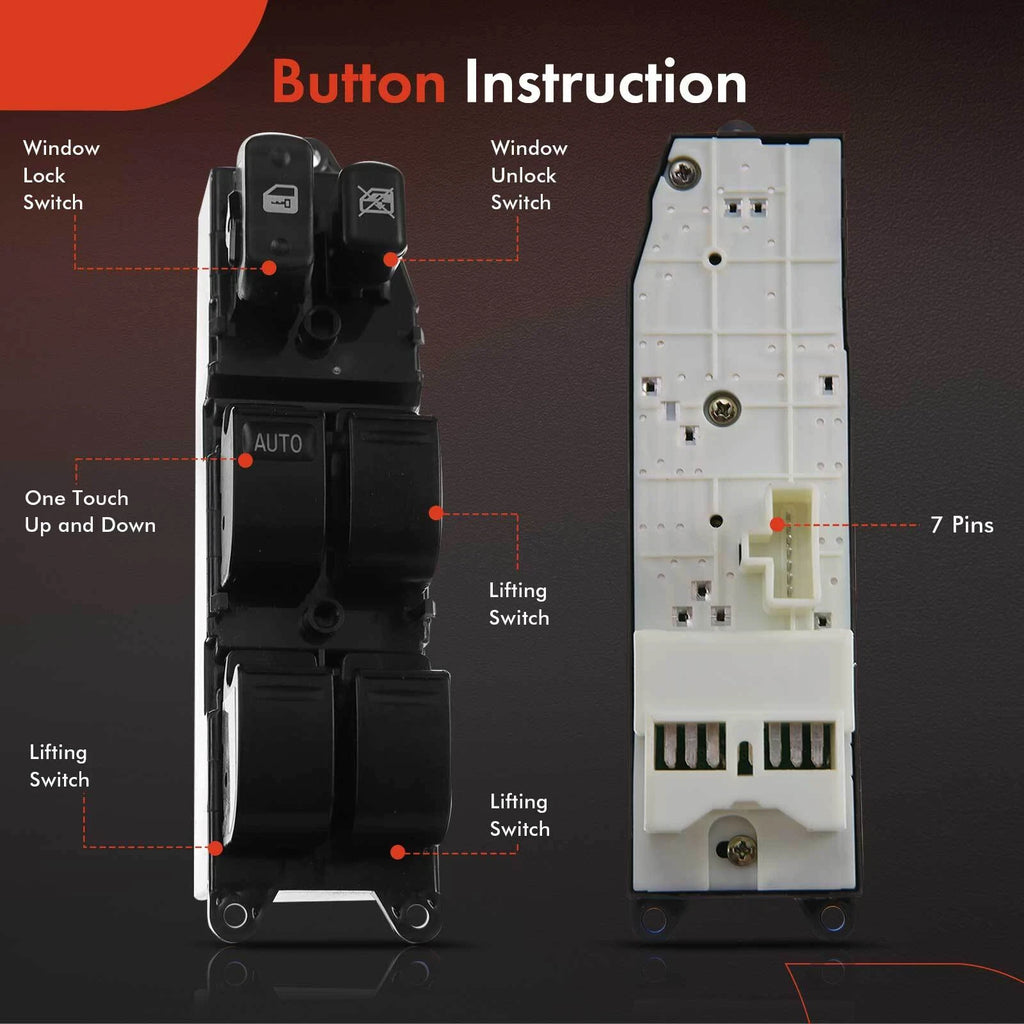 Front Left Power Window Switch for Toyota Land Cruiser (1998-2002)