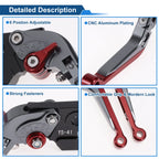 Adjustable Brake Clutch Levers for Suzuki GSXR150 (2017–2020) Titanium Red