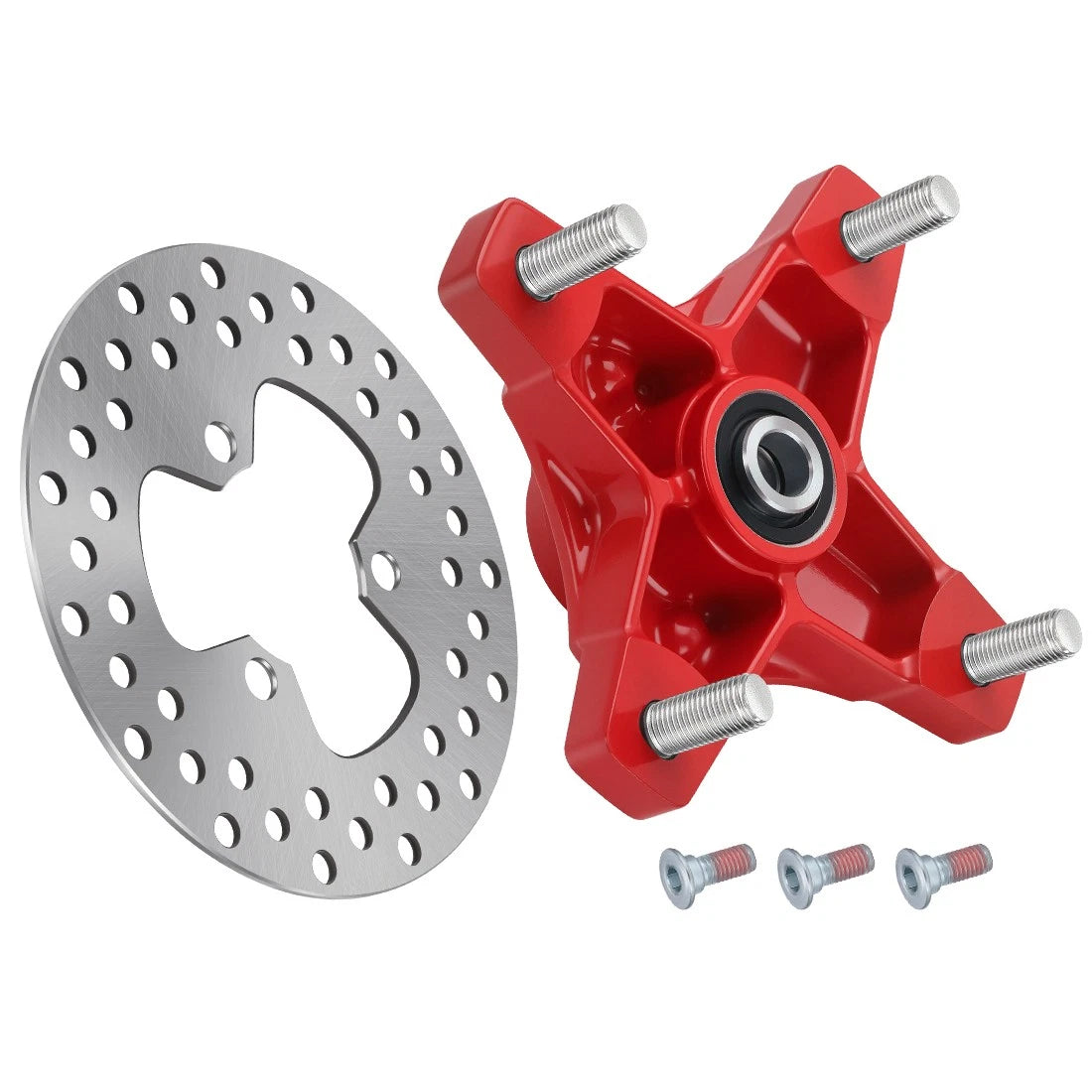 Front Wheel Hub Red w/Brake Disc for Honda Sportrax 400 TRX400EX TRX400X (2002–2014)