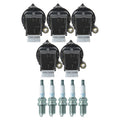 Set of 5 Ignition Coils & Spark Plugs for Volvo C30 C70 S60 V70 XC90 (2001–2019)