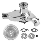 Short Water Pump Assembly for Chevrolet 283-350 V8 (1955–1972) Chrome Pulley Kit