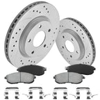 Front & Rear Disc Rotors & Ceramic Brake Pads for Nissan Sentra (2015–2019)