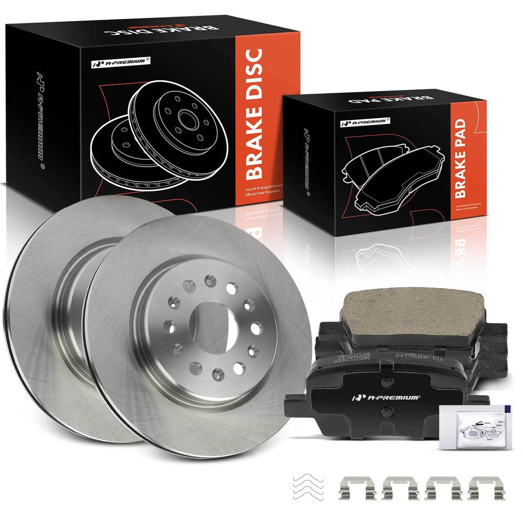 Set of 2 Rear Disc Brake Rotors & Ceramic Pads for Chevrolet Traverse (2018–2020)