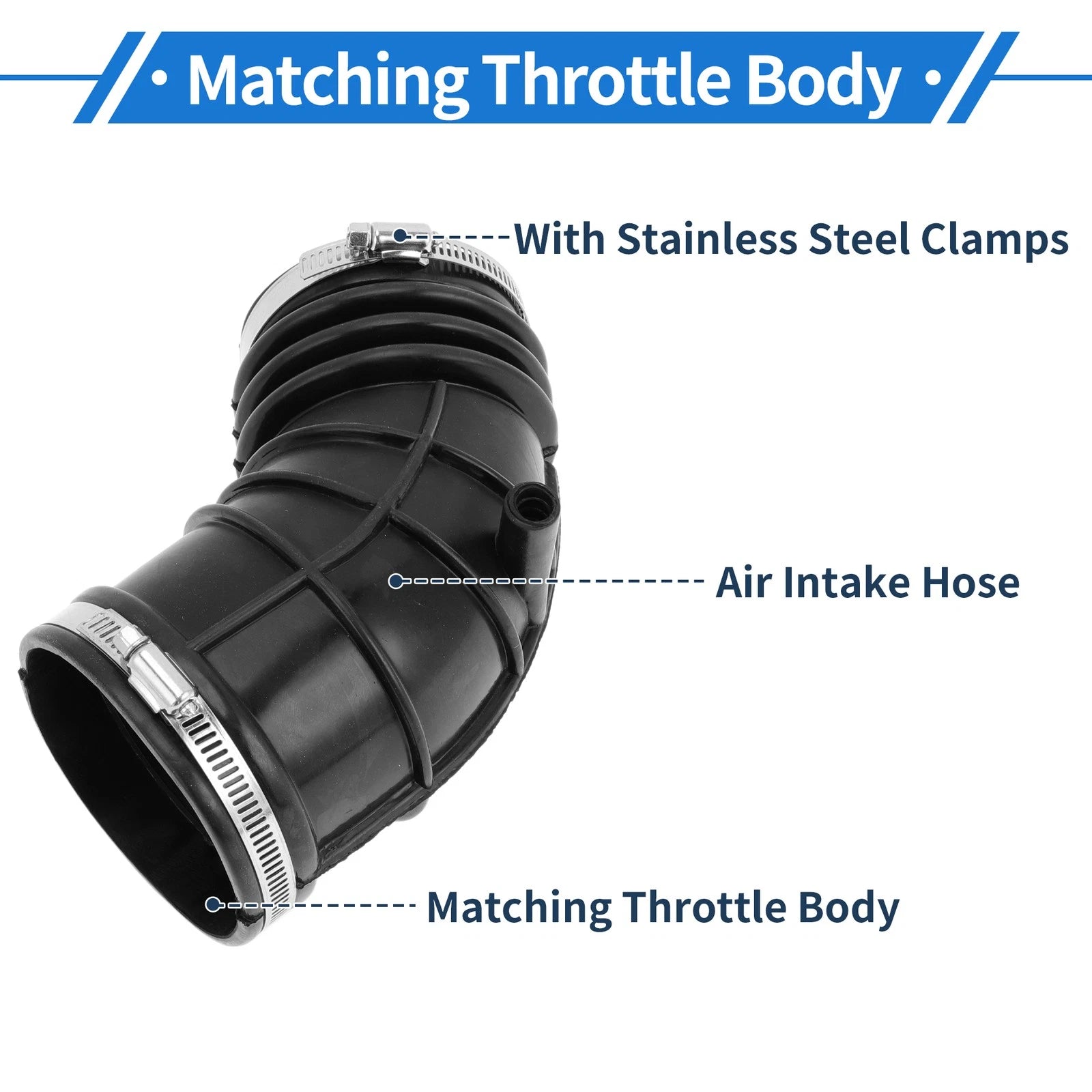 Engine Air Intake Hose with Clamps for BMW E46 E39 (2001–2005) No. 13541438761