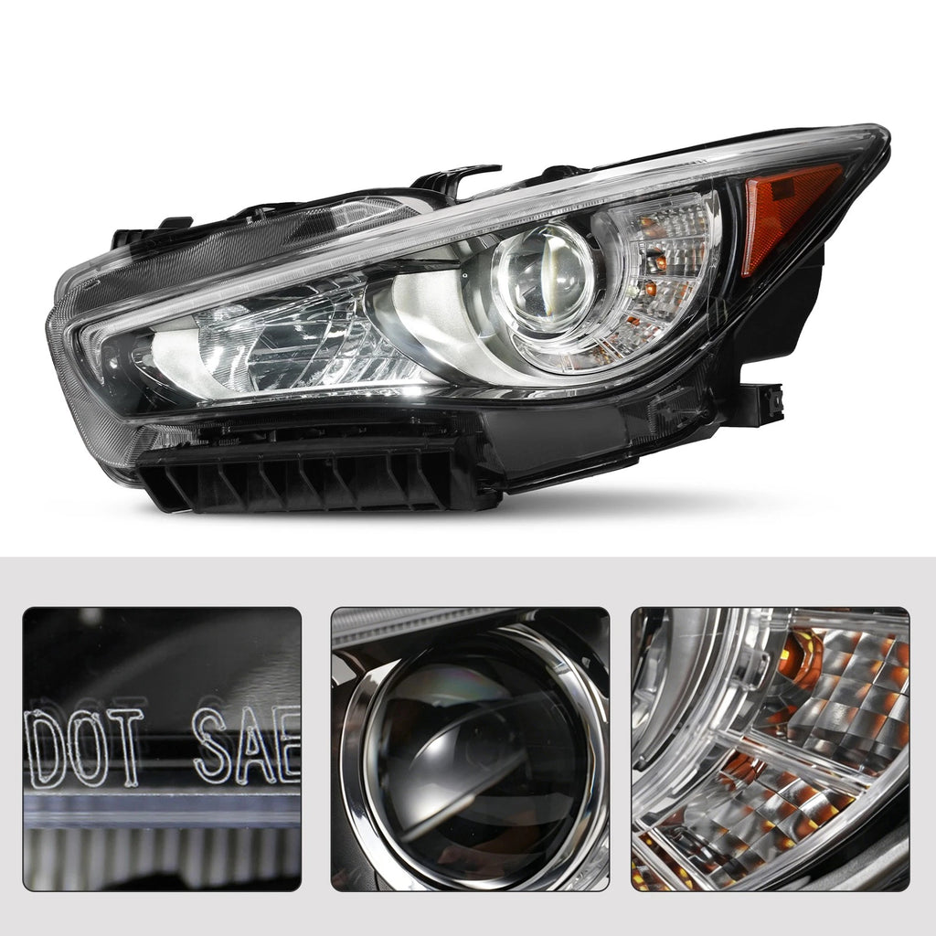 LED Headlight Assembly Left Driver Side for Infiniti Q50 (2014–2022)
