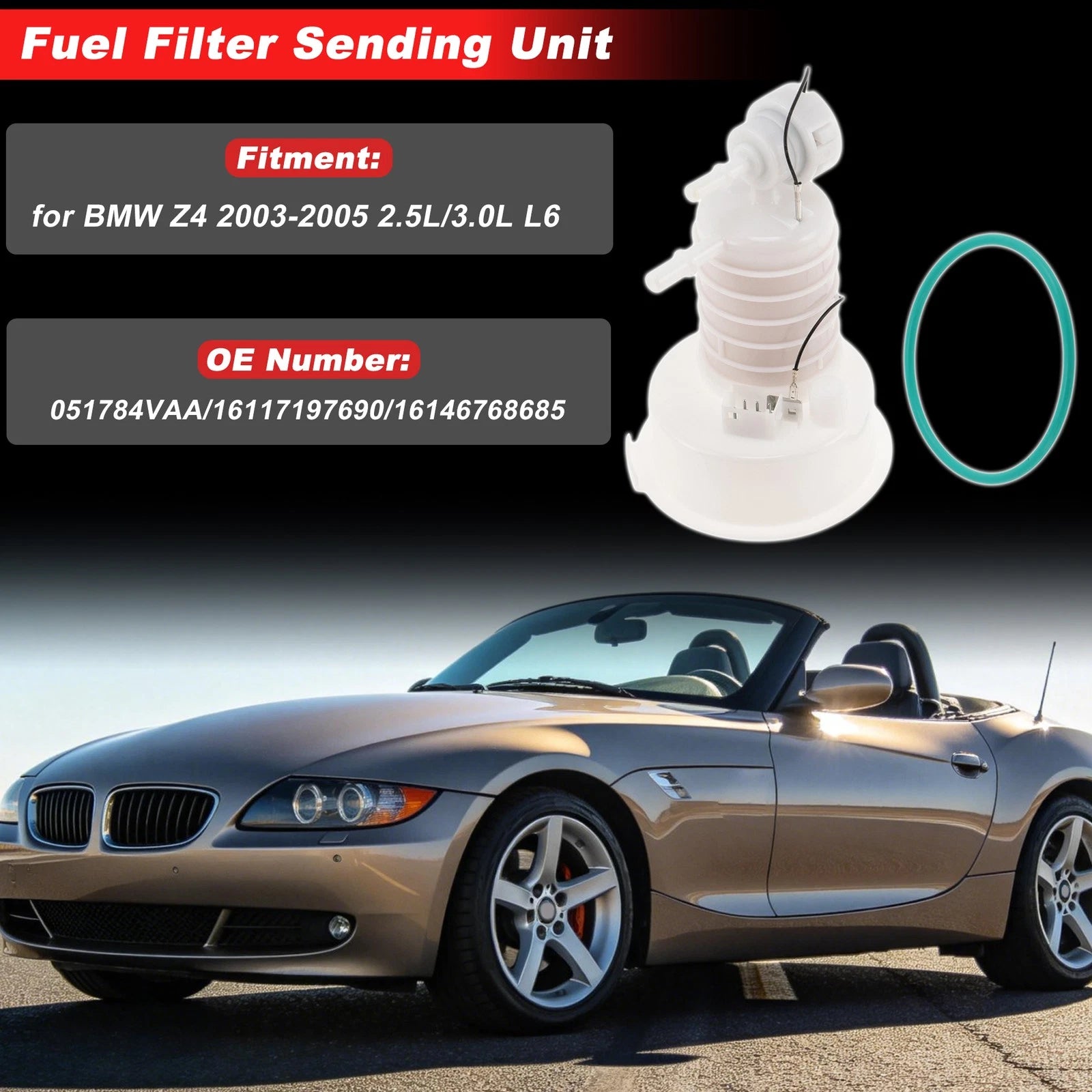 Fuel Filter Assembly for BMW Z4 (2003–2005) 2.5L/3.0L L6 051784VAA
