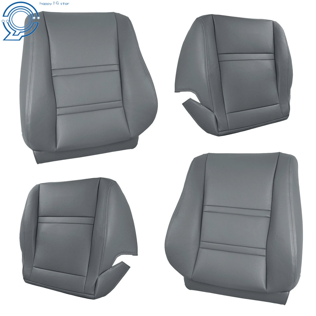Set of 2 Front Seat Covers for Toyota Land Cruiser (1990–1997) Gray Leather