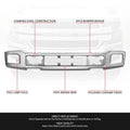 Front Bumper Face Bar for Ford F-150 (2018–2020) w/Fog Light Hole Chrome