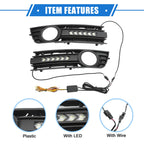 LED Front Bumper Fog Light Grille Cover for Audi A4 B6 (2001–2005)