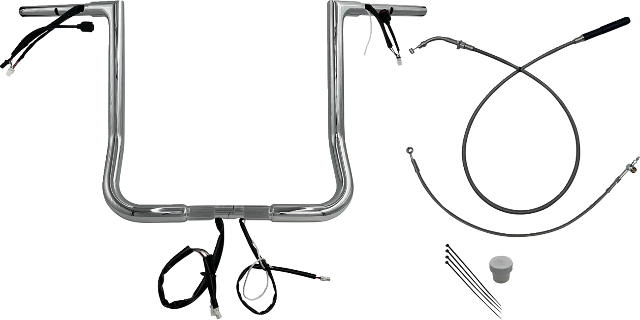 EZ Install Wired Handlebar Kit 1-1/4" Flat Top 16" for Harley Davidson
