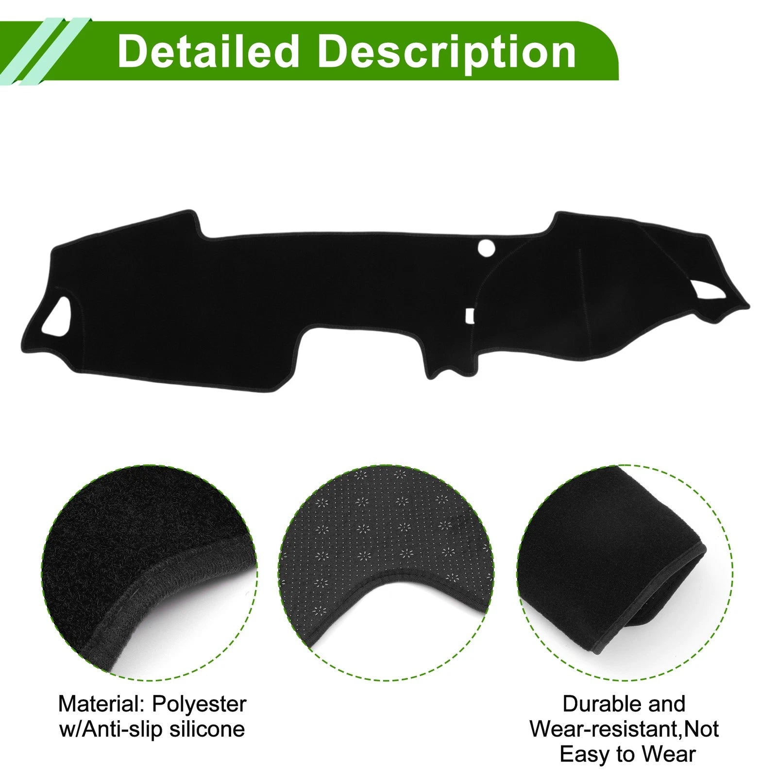 Dashboard Cover Mat for Mazda MX-5 (2006–2015) - Black, Set of 1