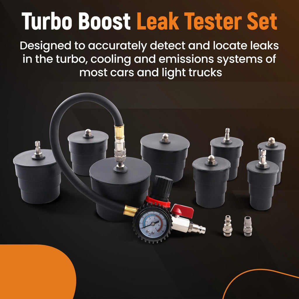 Turbo System Leakage Tester Set of 4 with 35, 40, 45 mm Stepped Adapters