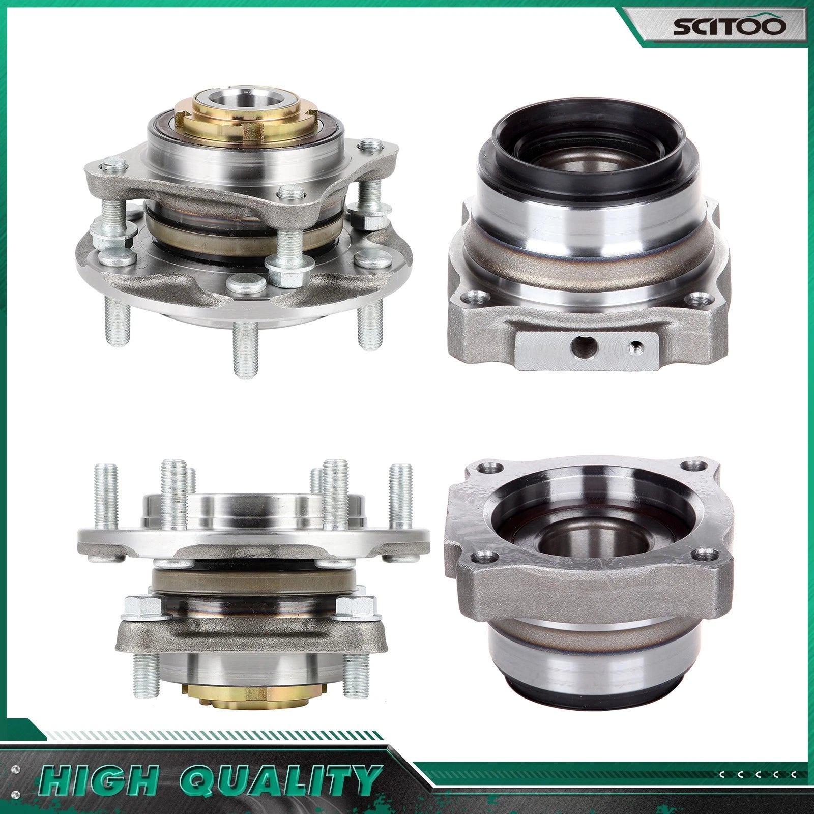 Set of 4 Front Rear Wheel Bearing Hub for Toyota Tacoma (2005–2020)