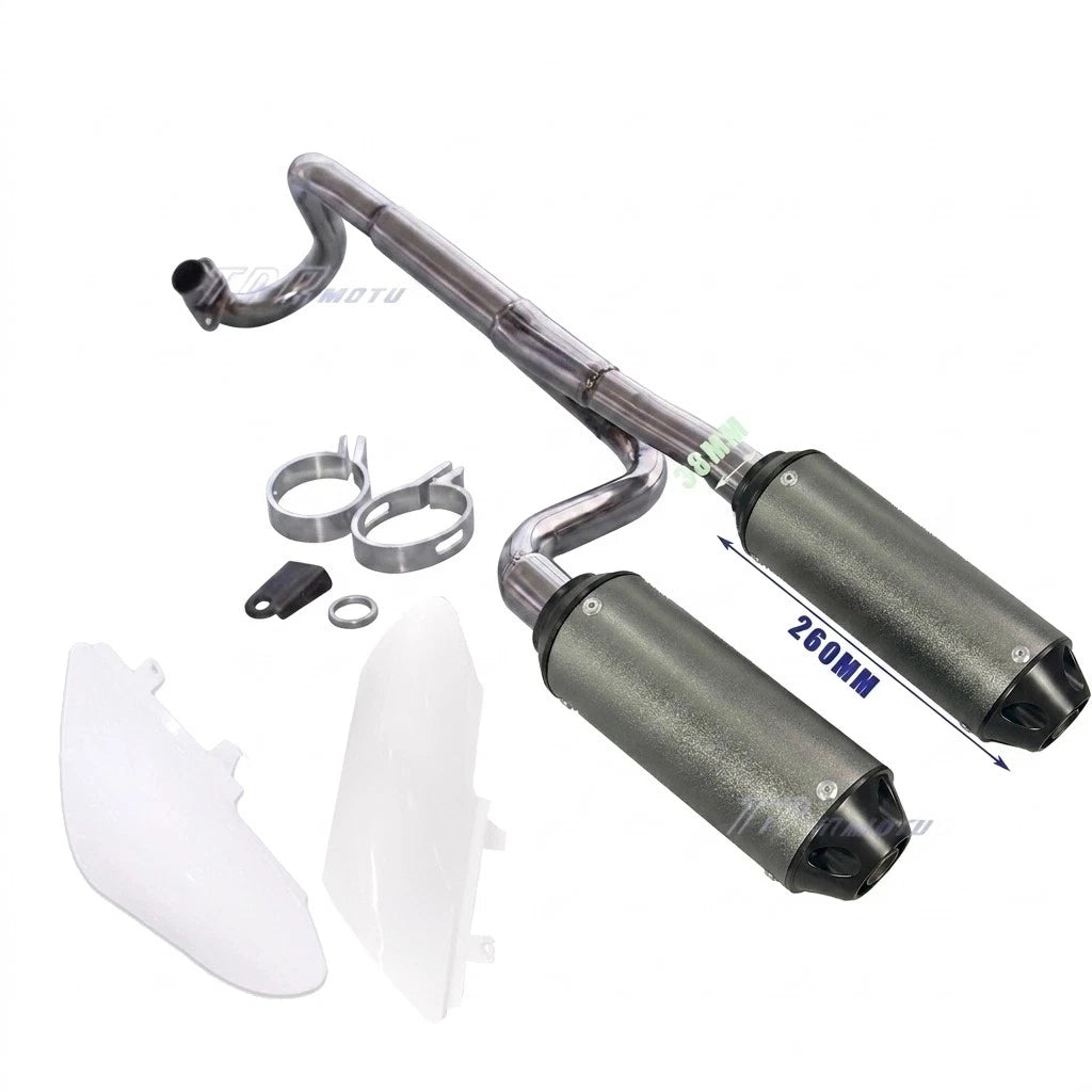 Twin Exhaust Pipe for PIT PRO DIRT Bike 125cc 140cc 150cc (CNC Alloy)