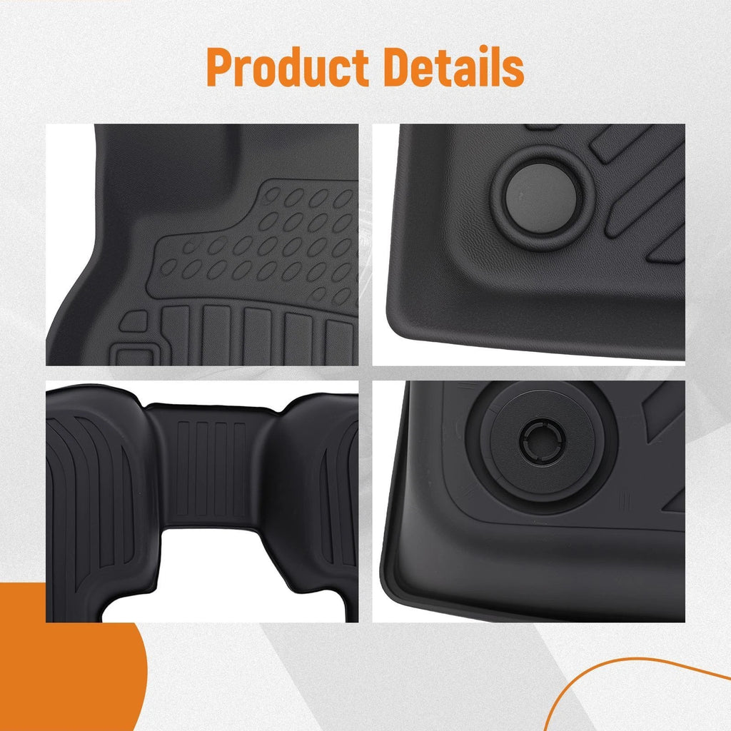Set of 4 Black TPE All-Weather Anti-Slip Floor Mats for Audi Q3 (2019–2025)