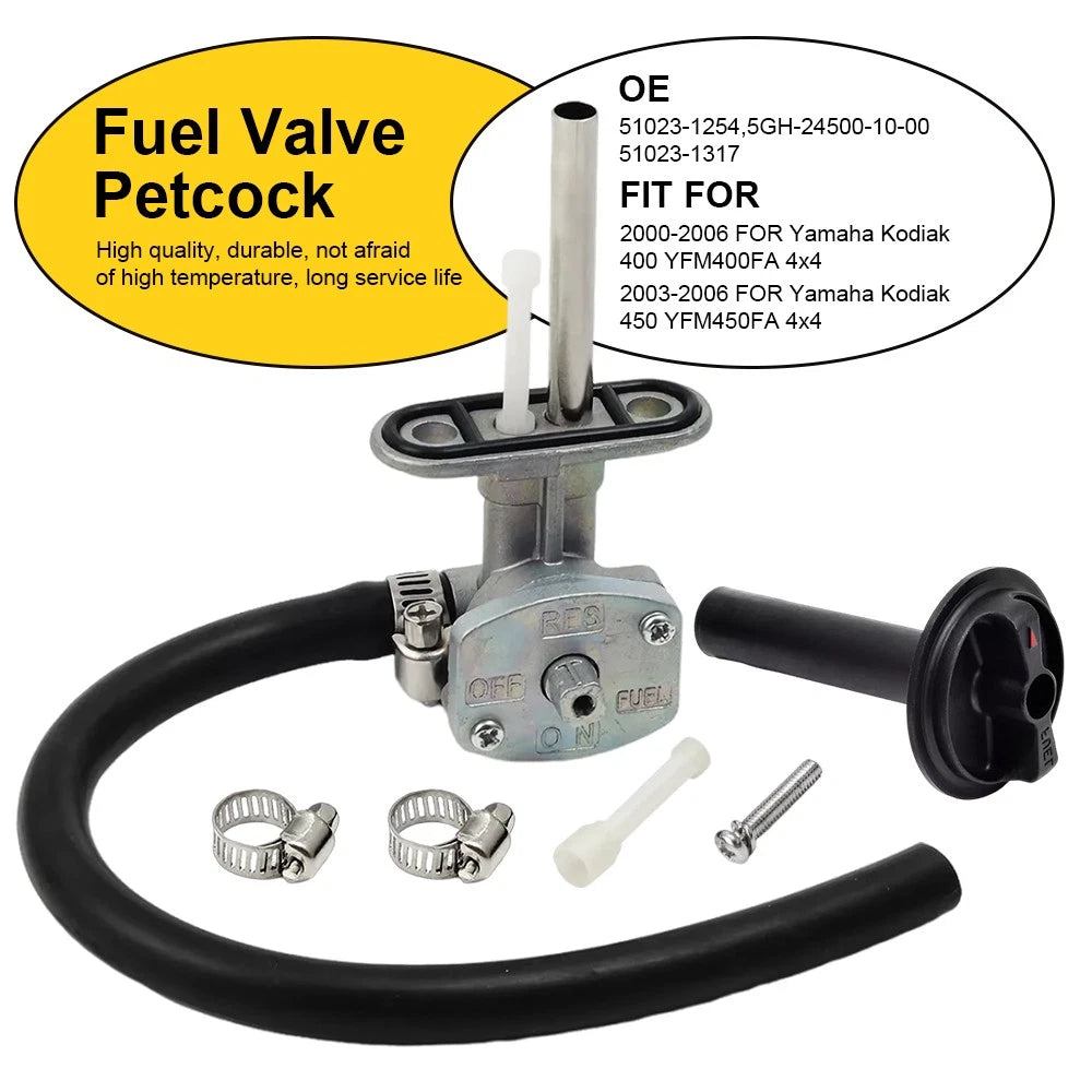 Fuel Valve Petcock & Lever for Yamaha Kodiak 400 450 (2003–2006)