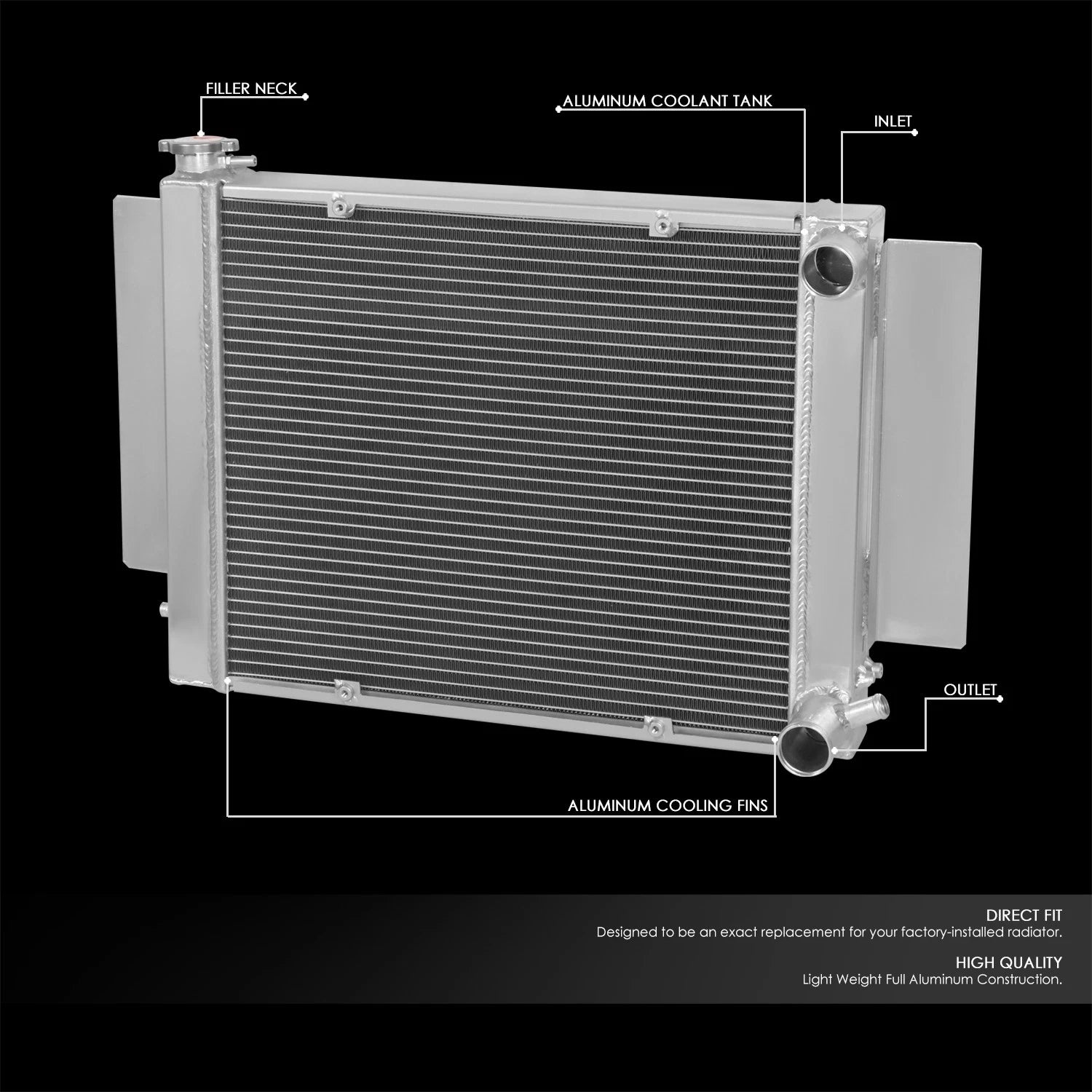 Full Aluminum 3-Row Racing Radiator for Mazda RX2 RX3 RX4 RX7 (1979–1982)