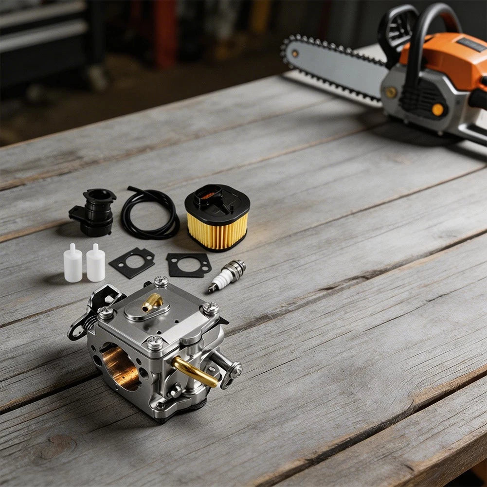 Carburetor Kit with Air Filter & Oil Filter for Husqvarna 372XP 365X (–)
