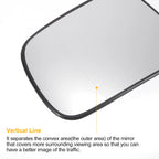 Left Side Heated White Mirror Glass for Honda HR-V CR-V (1996–2006)