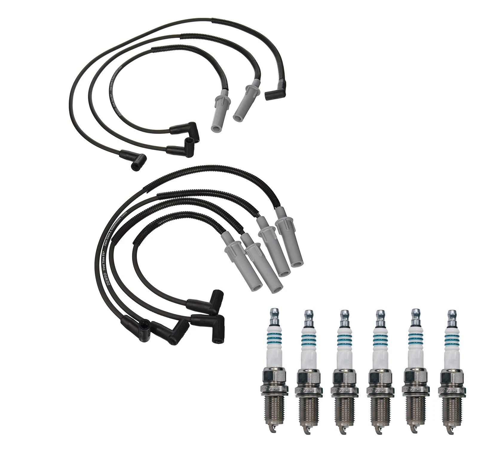 Denso 7mm Wire Set & 6 Iridium Power Spark Plugs for Dodge 3.9 V6